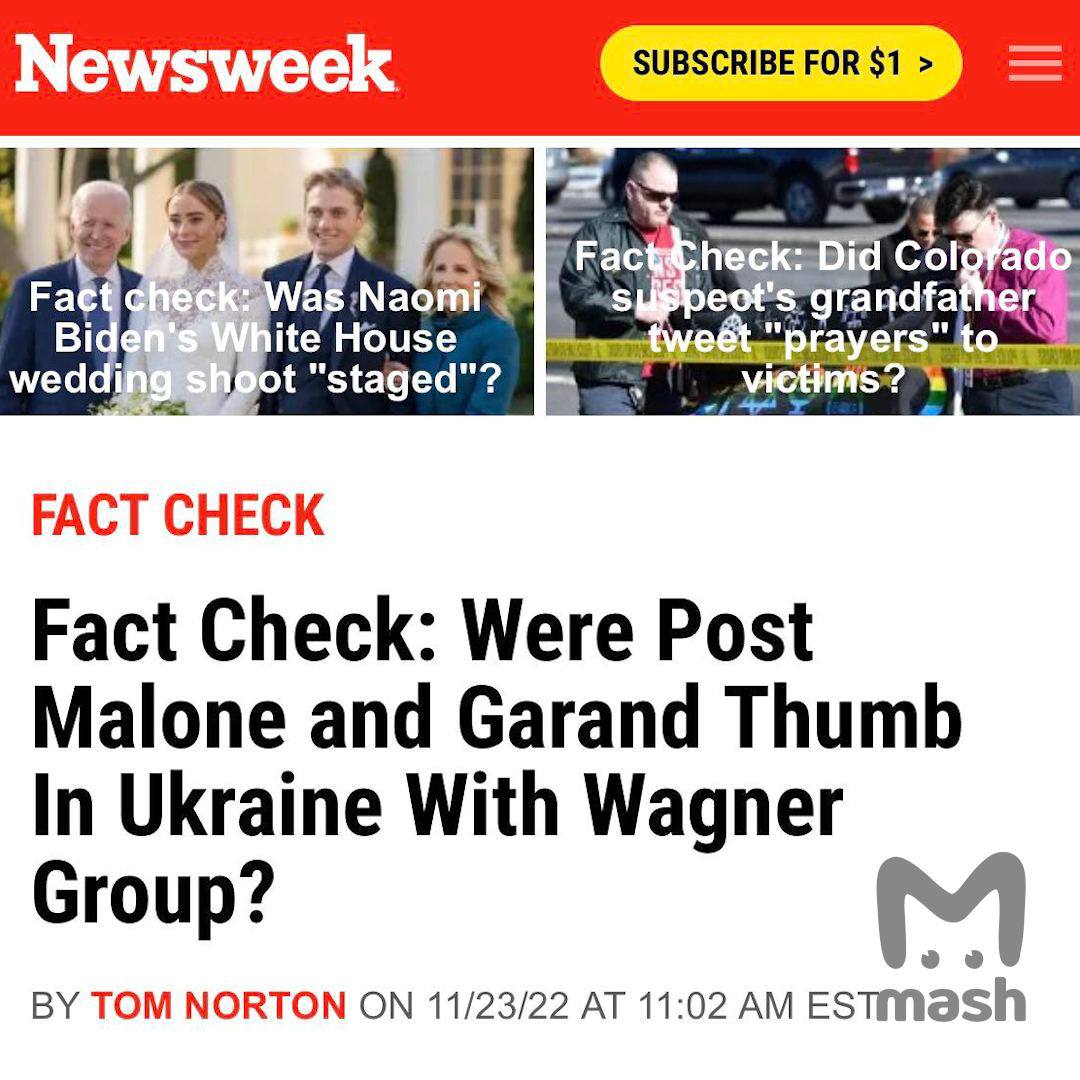 ”Were Post Malone and Garand Thumb in Ukraine…