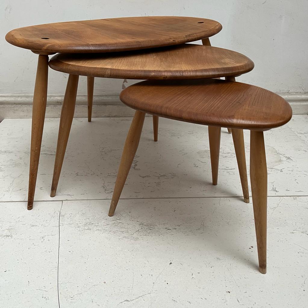 Vintage Ercol Nesting Pebble Tables rediscova