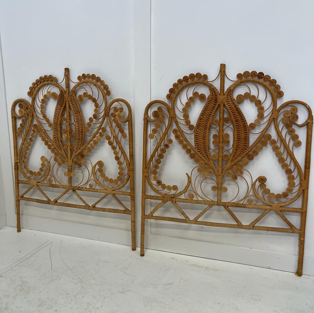 Vintage cane / rattan Spanish headboard rediscova