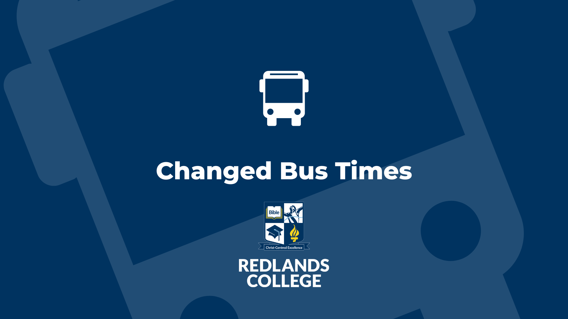 AM Bus Route Changes Red 3, 4, 6, 8 & 9 Redlands College