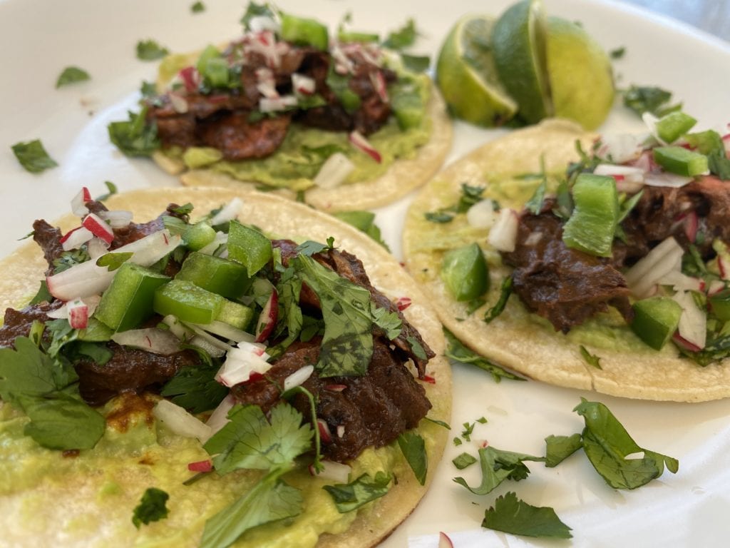 Flank Steak Tacos with Mole Sauce & Marinade