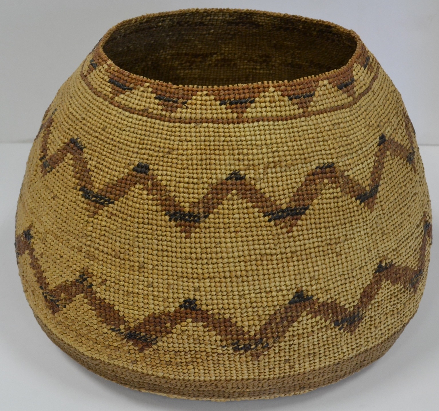 Hupa Area woven basket circa 1920’s Bew710 Red Mesa Gallery