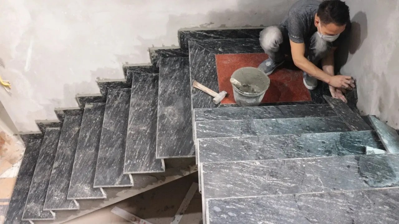 Machining And Install Granite For Stair Construction Stairs
