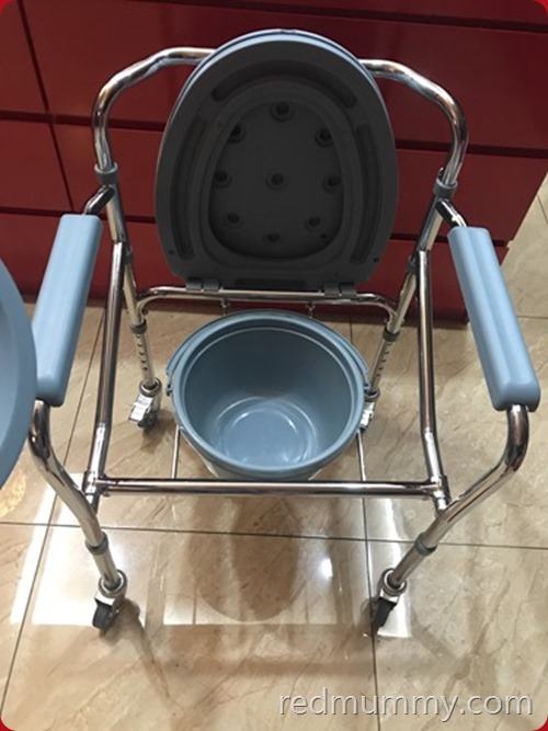 Medicare Mobile Commode Chair and the Drypers for Mak Ajah