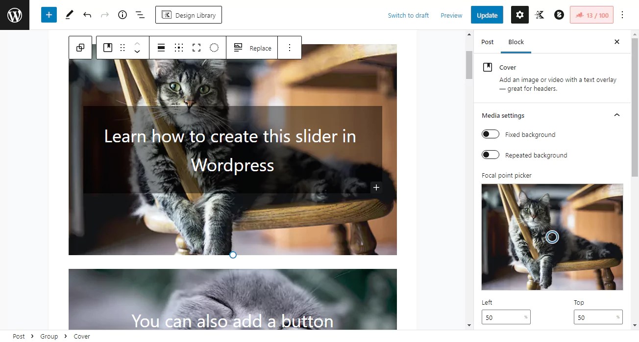 Image slider in Wordpress without plugins