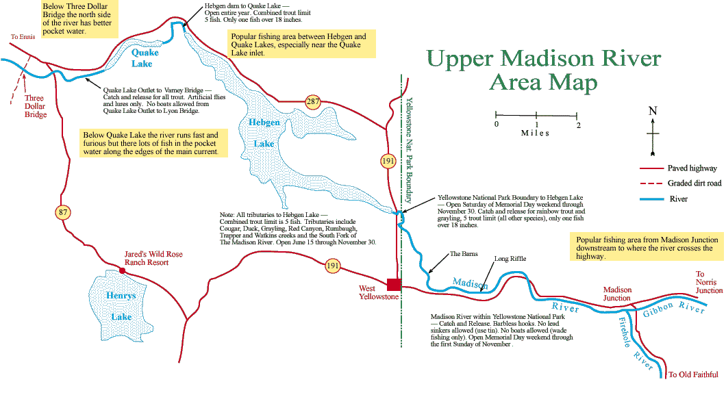 Upper Madison River Map Madison River Map
