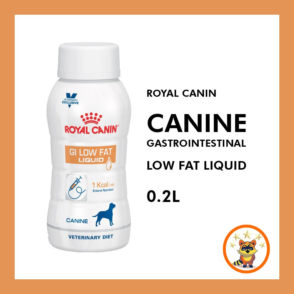 Royal Canin Veterinary Gastro Intestinal Low Fat Liquid Canine Dog Food 0.2L RedRusa