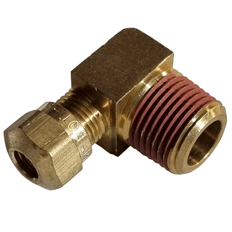 1/4 Hose x 3/8 NPTF Male Elbow 90Degree Compression Fitting Red Shed