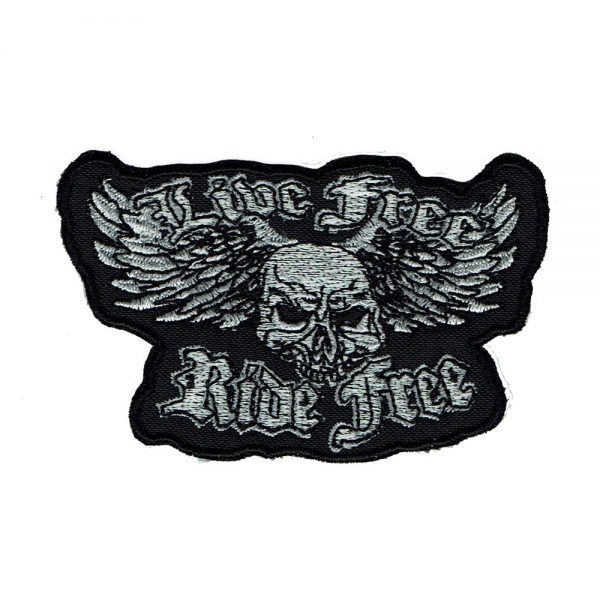 Live Free Ride Free Red Skull Bones