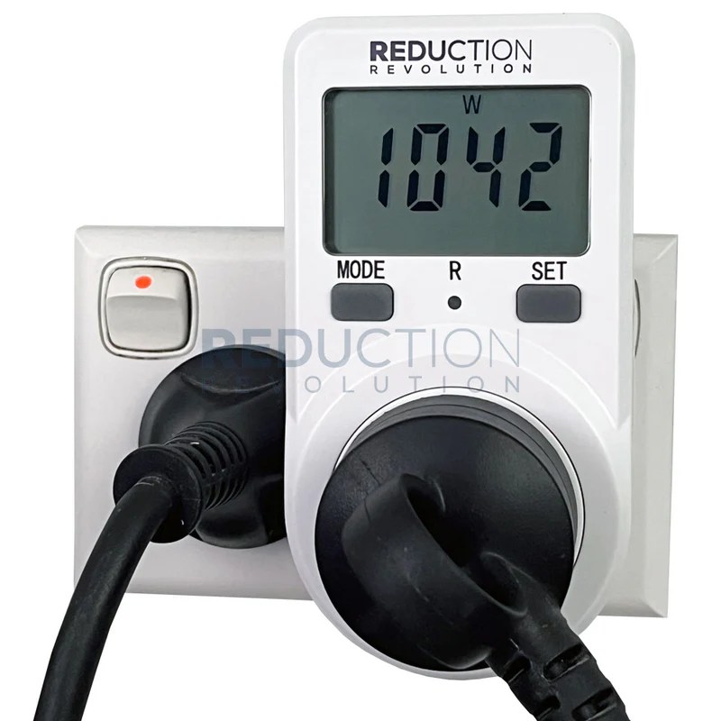 Plugin Power Meter Measure Volts, Watts, kWh & Cost