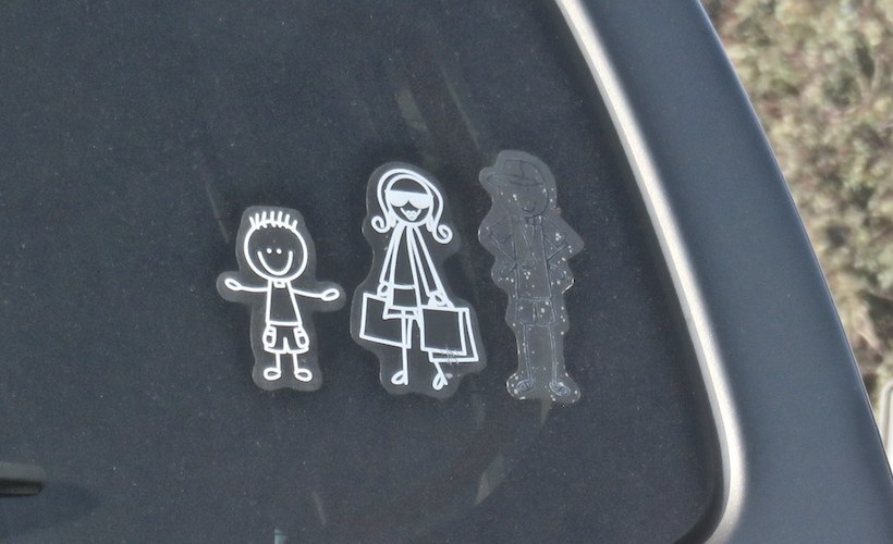 Reductress » Decal of Family on Car Details Parents’ Divorce for Some