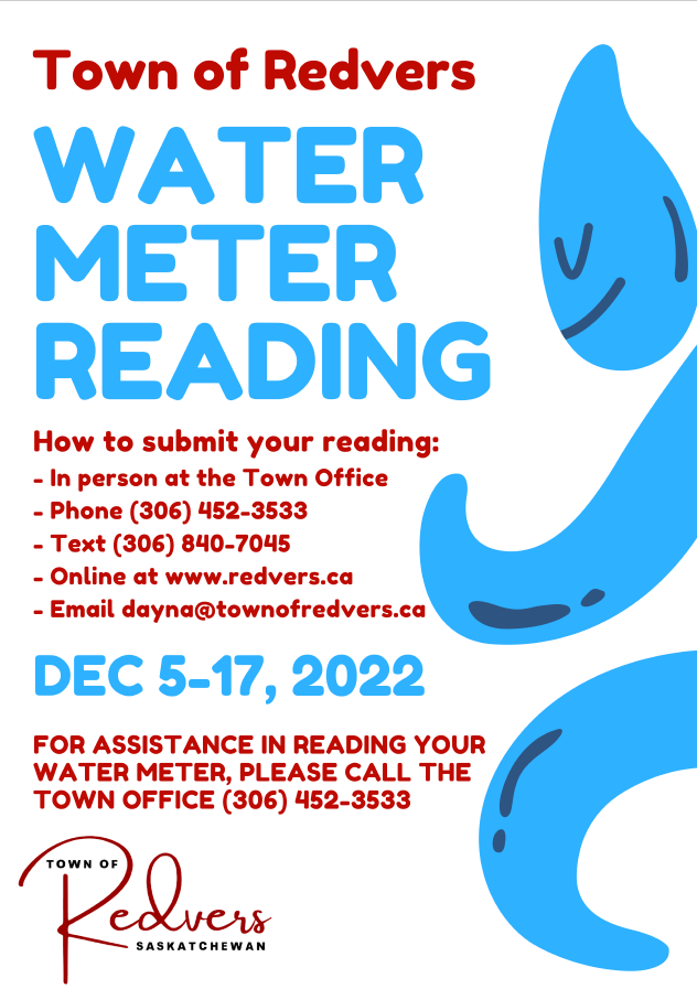 Water Meter Reading December 2022 Redvers, Saskatchewan