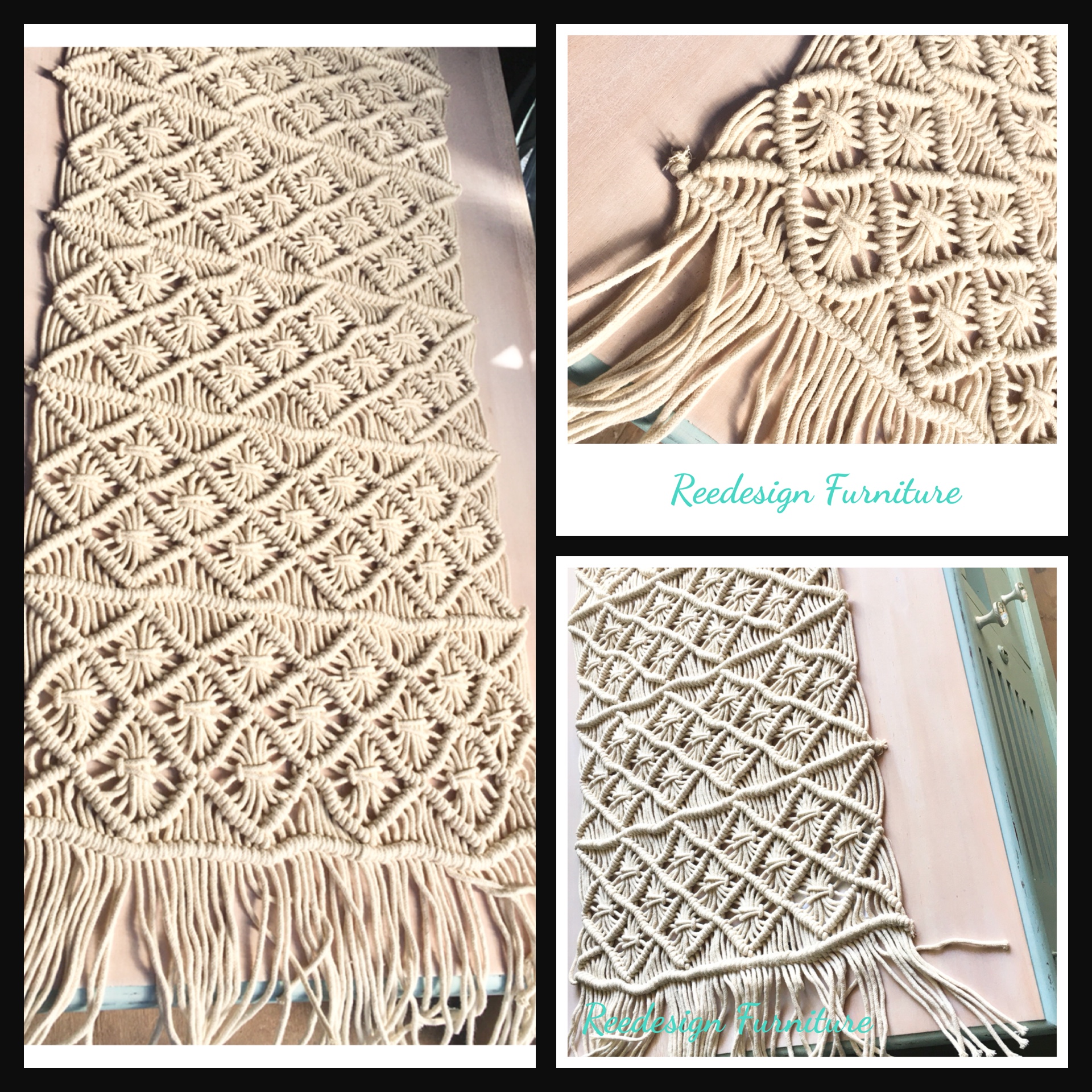 Large Macrame Table Runner Reedesign