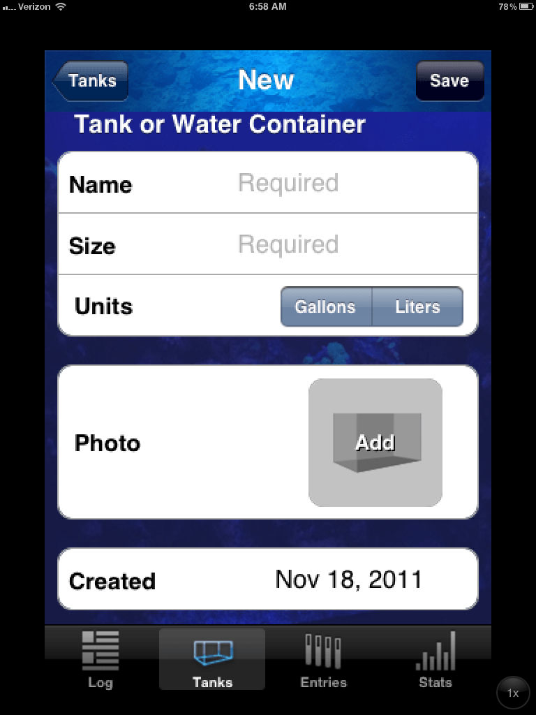 Reef Tank Pro is a new aquarium logging and management for iPhone and