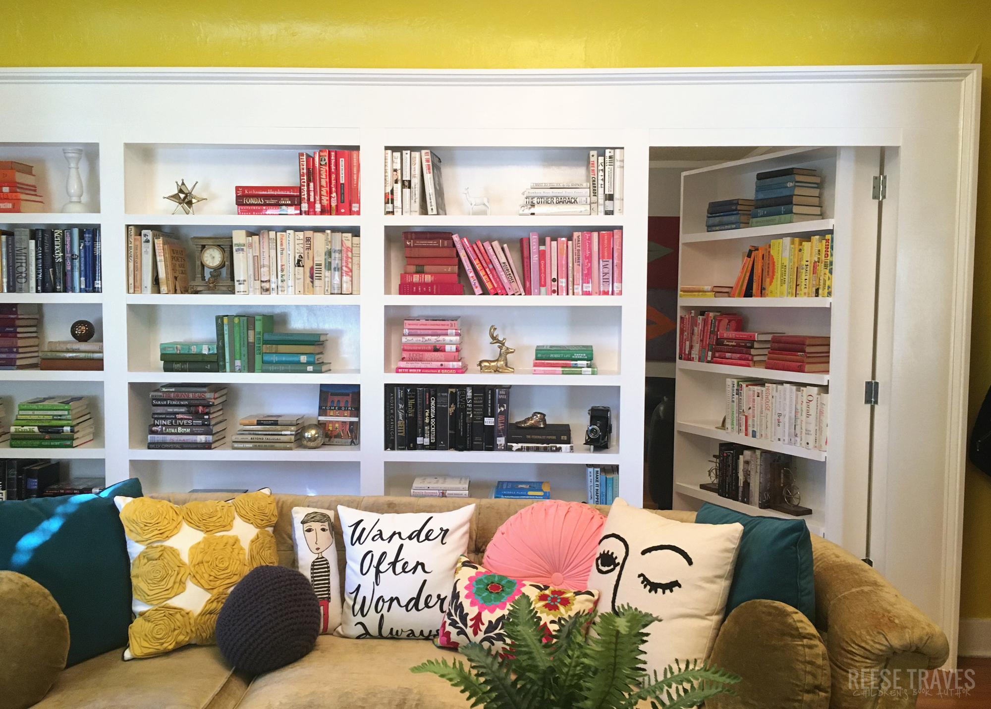 DIY BuiltIn Bookshelves with a Hidden Bookcase Door Reese's Blog
