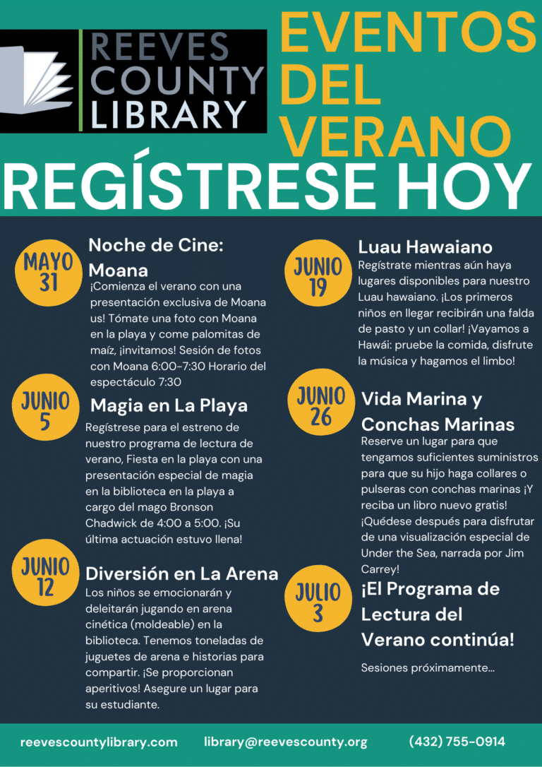 Summer Reading Program Reeves County Library