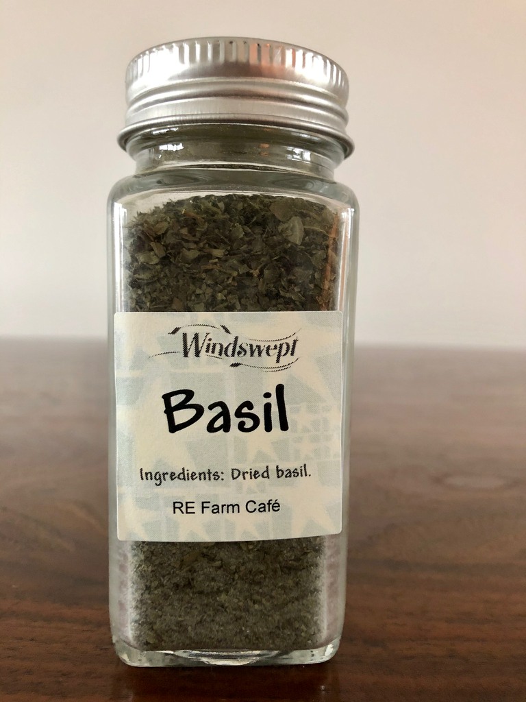 .4 oz. Dried basil Windswept Farm RE Farm Café