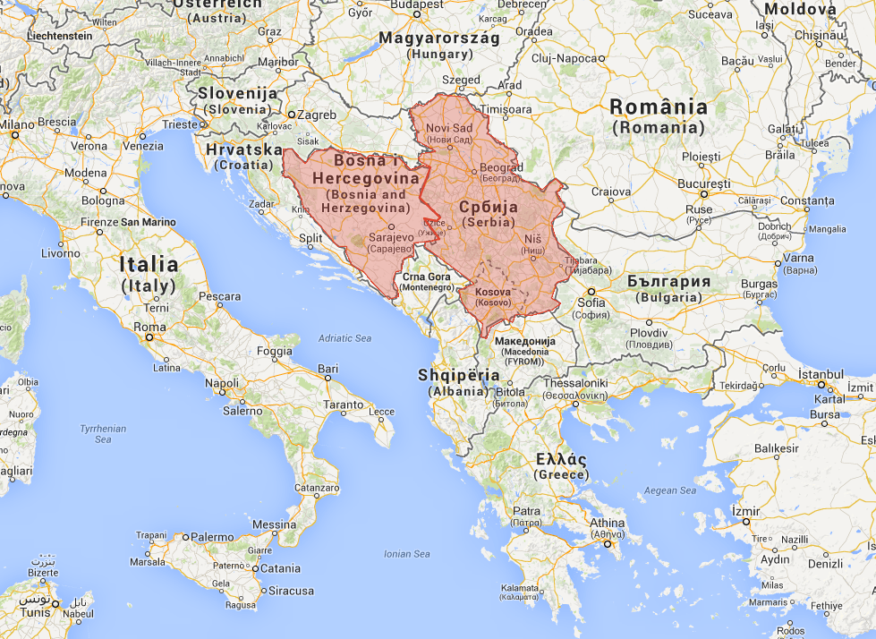 Pain Points De La Serbie Sur La Carte Serbie Carte Satellite