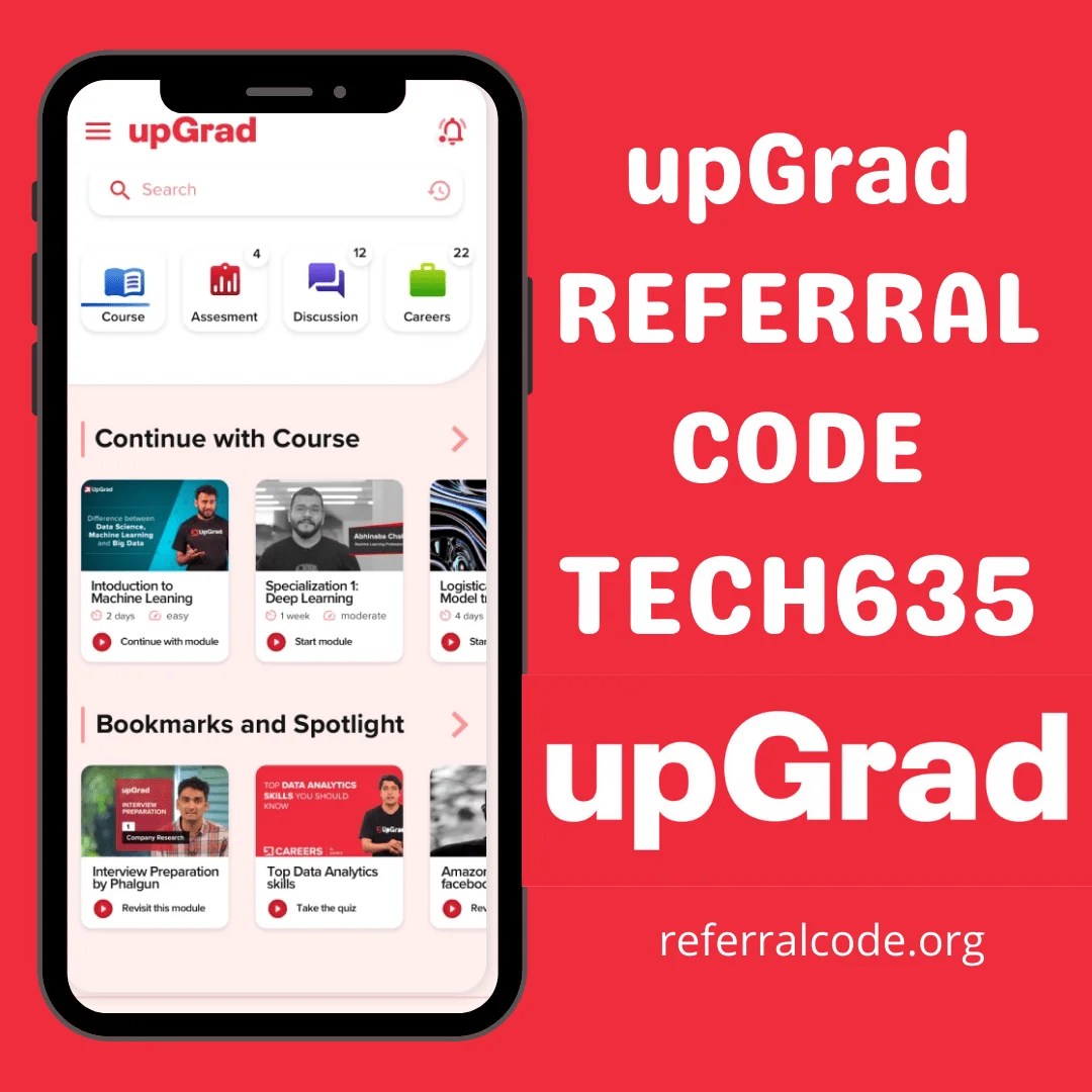 Upgrad Referral Code TECH744 for ₹75k OFF on courses Referral Codes