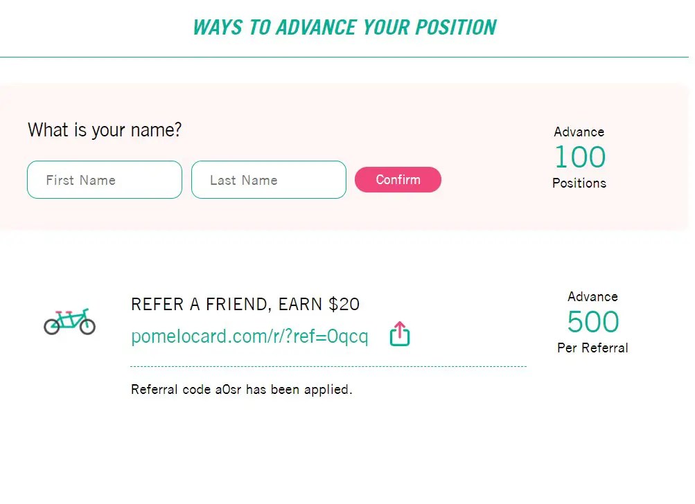 Pomelo Card Referral Promotion 20 Signup, 20 Referral