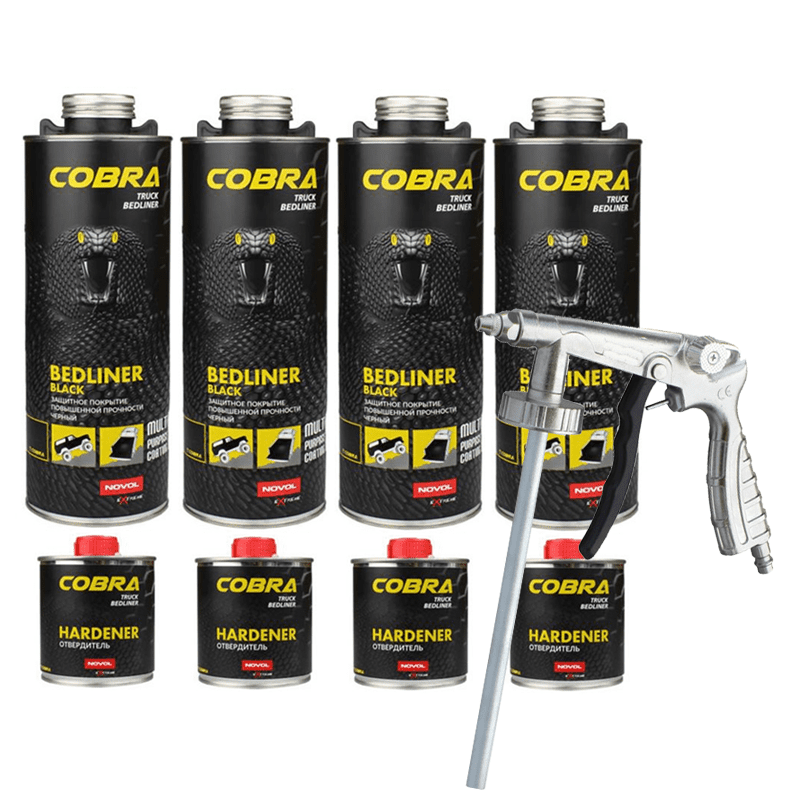 Novol Cobra Truck Bedliner 3.2L Kit & Gun (Colour) Under Body Shutz