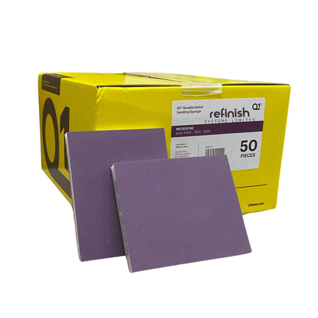 Q1 Double Sided Sanding Sponges Micro Fine (Violet) Refinish