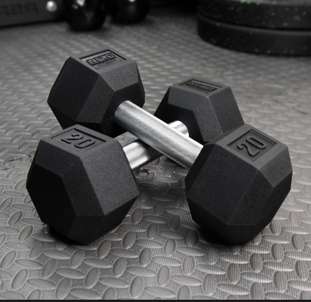 15lb and 25lb Rubber hex dumbbells ReFit Nation