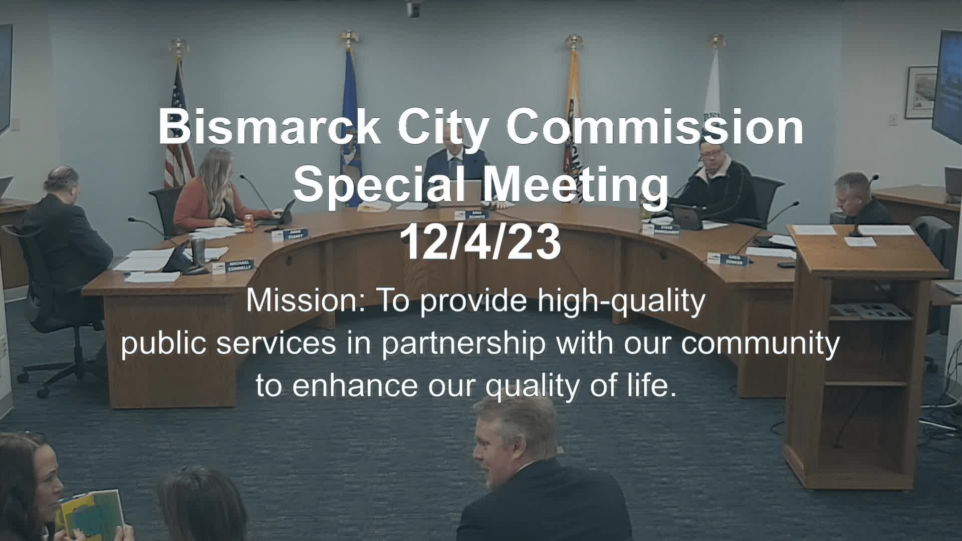 Bismarck City Commission Special Meeting Replay 12/4/23