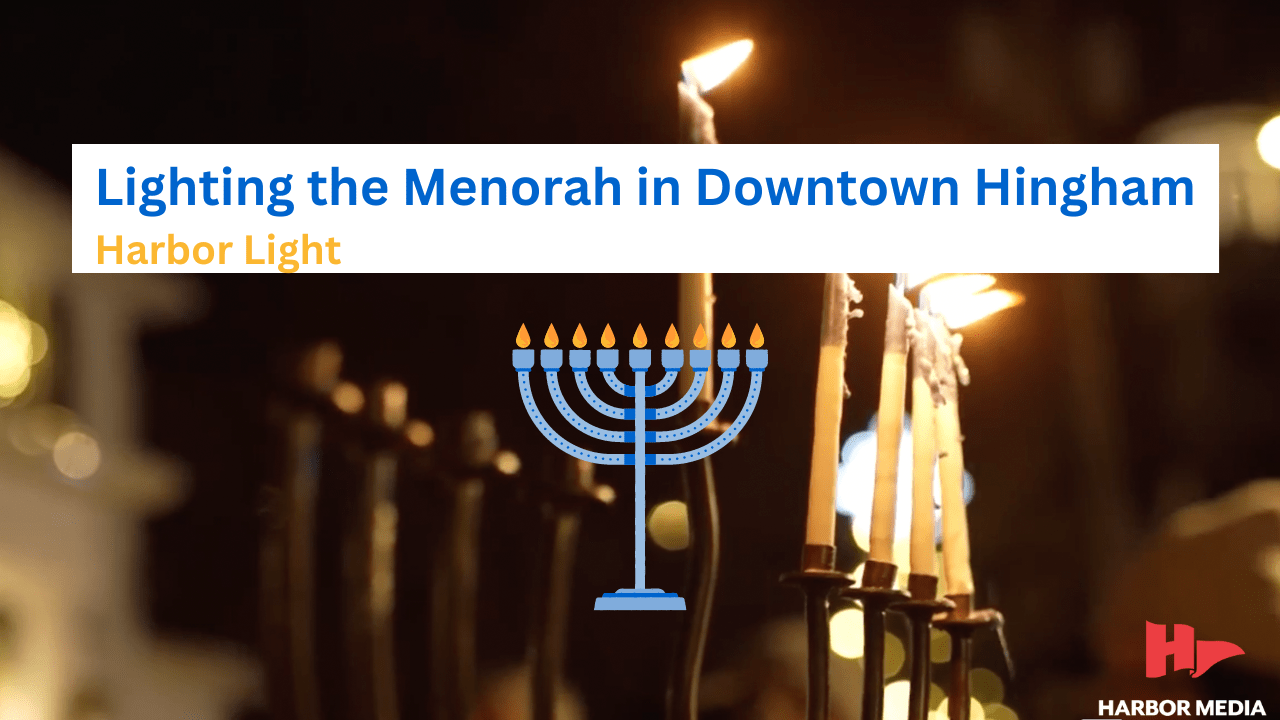 Lighting the Menorah in Downtown Hingham Harbor Light