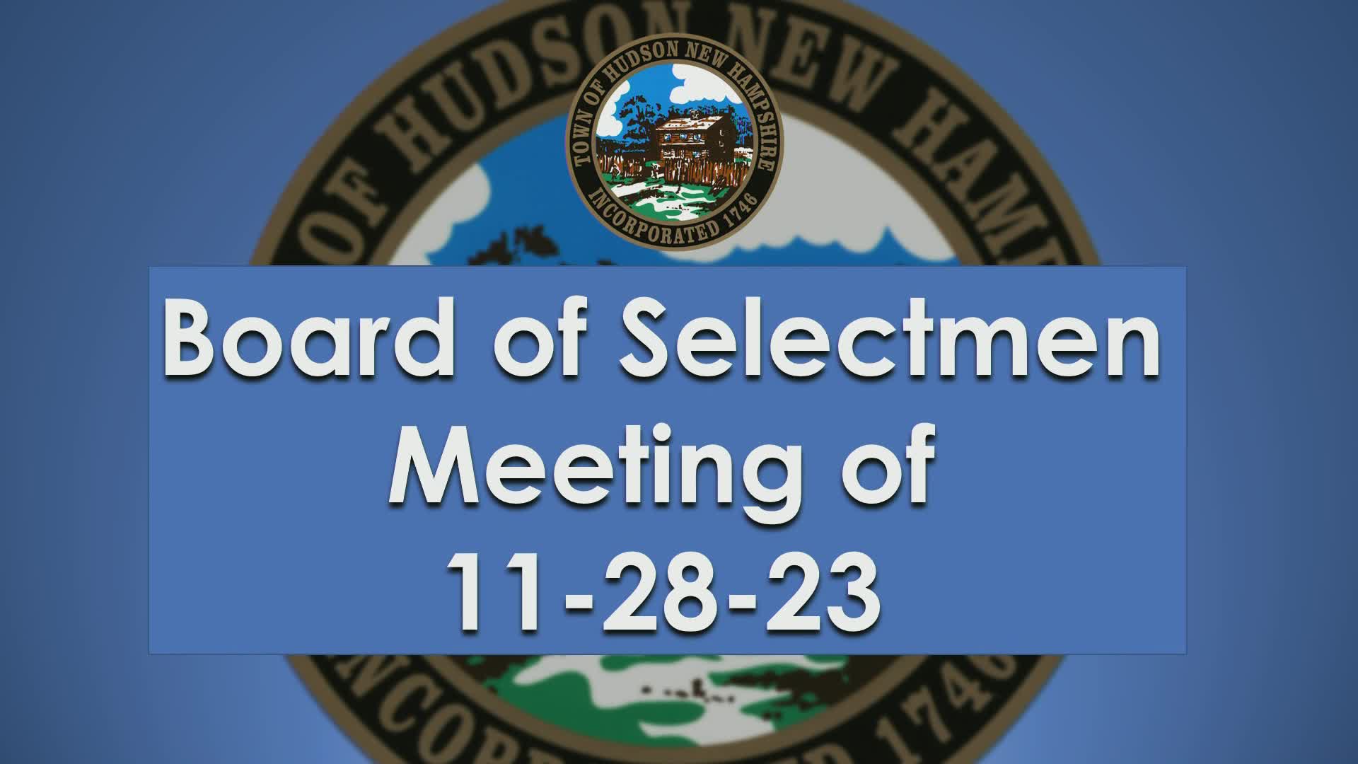 Board of Selectmen Meeting of 112823