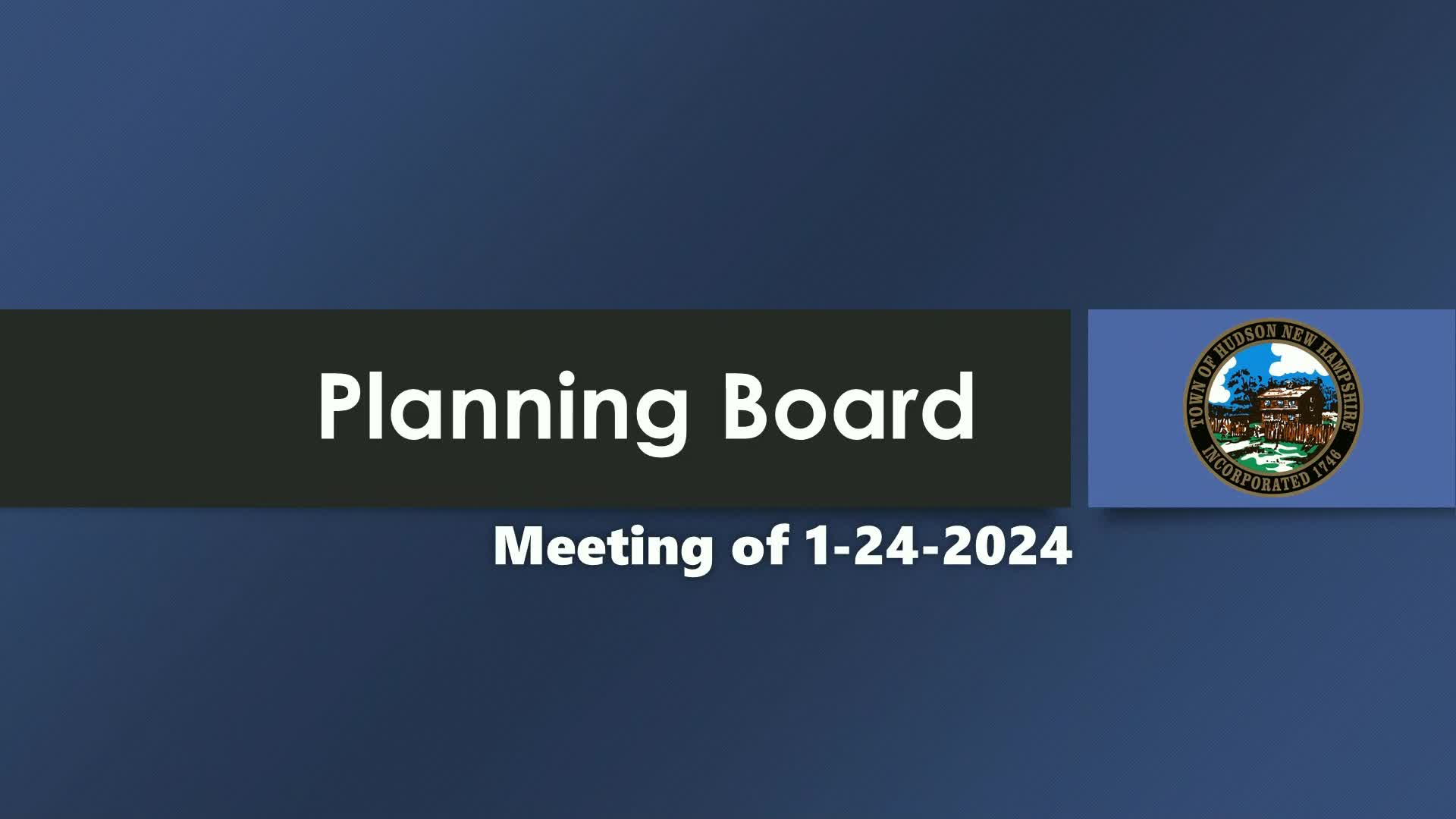 Planning Board Meeting of 012424
