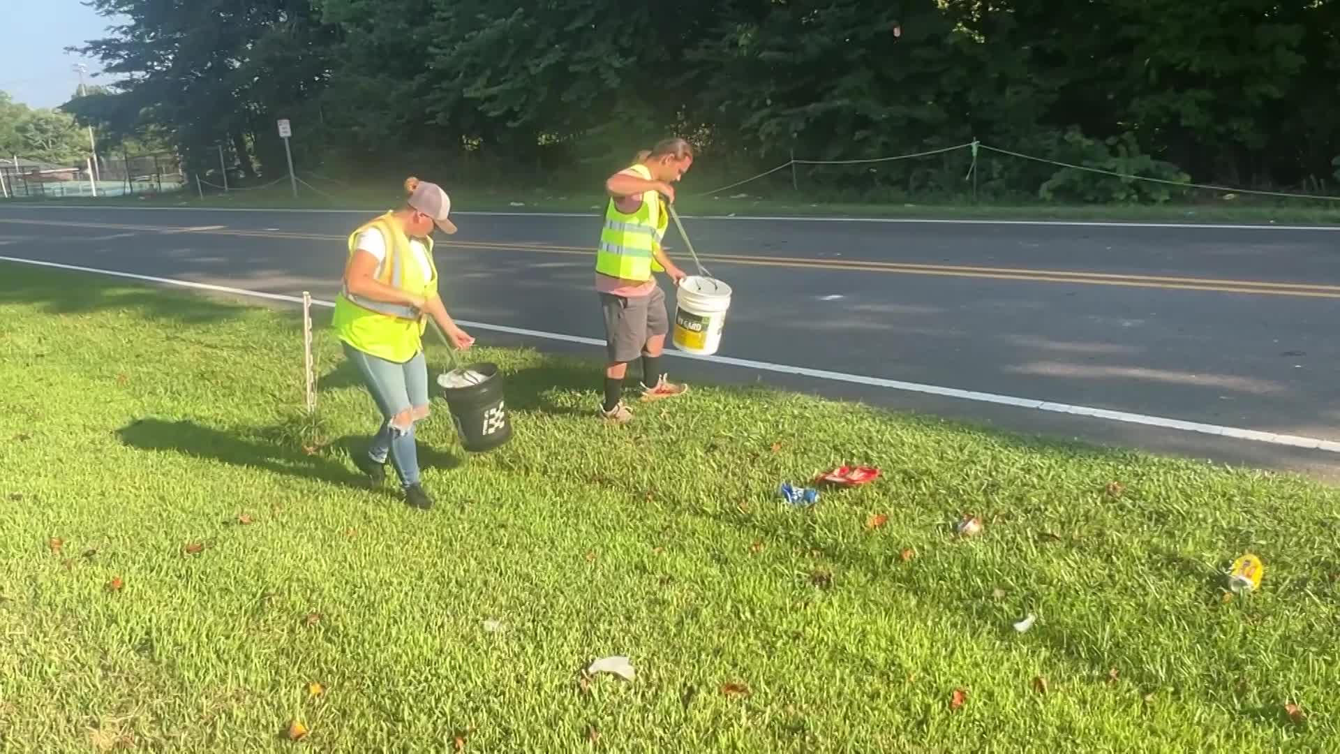 Roadside Litter Crew Cleaning Up Surry County
