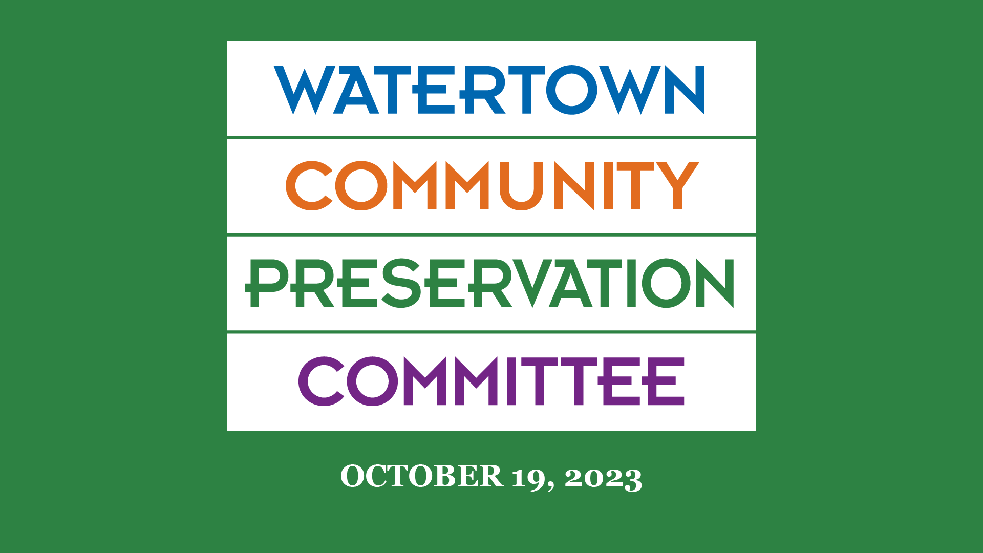 Community Preservation Committee October 19, 2023