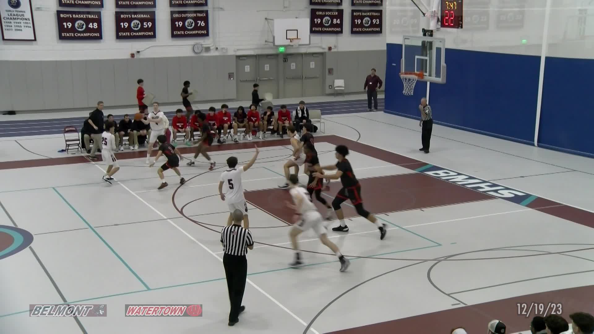 WHS Varsity Boys Basketball vs Belmont Belmont December 19, 2023