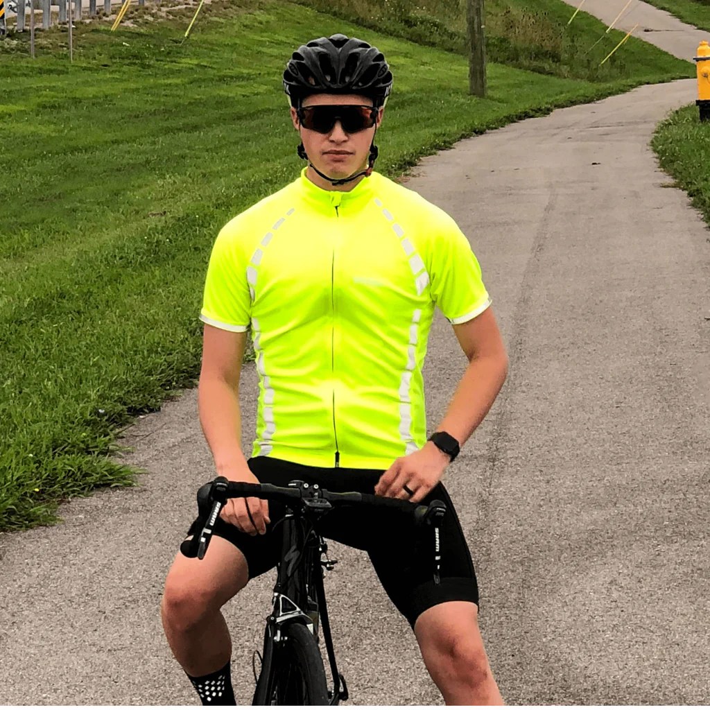 High Visibility Cycling Jersey Reflective HiViz Cycling Shirt Men a