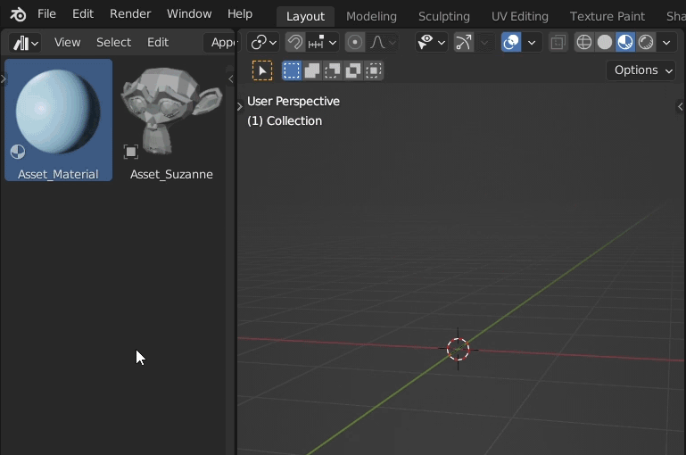 Blender アセットライブラリ（Asset Library）の使用方法