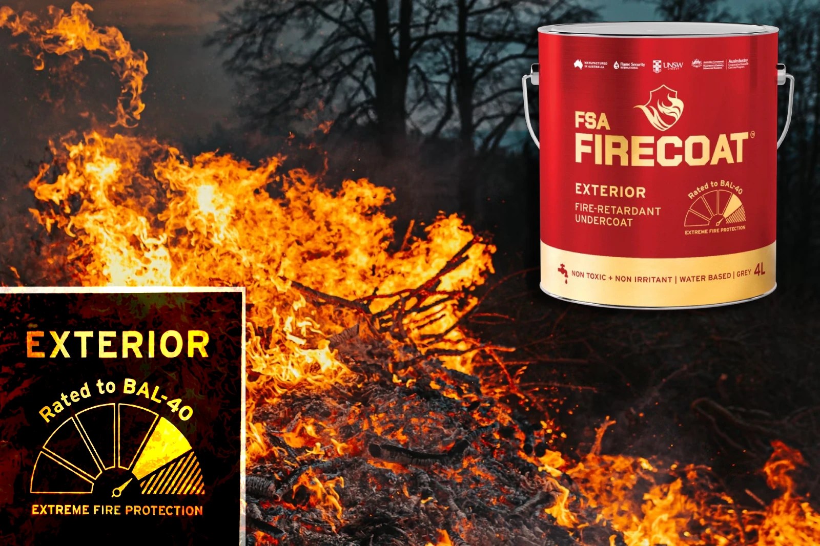 Fireresistant paint is the initial line of defense in safeguarding