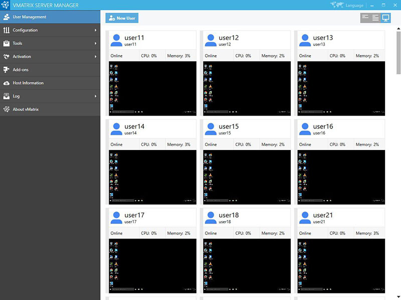 vMatrix Server Manager Software