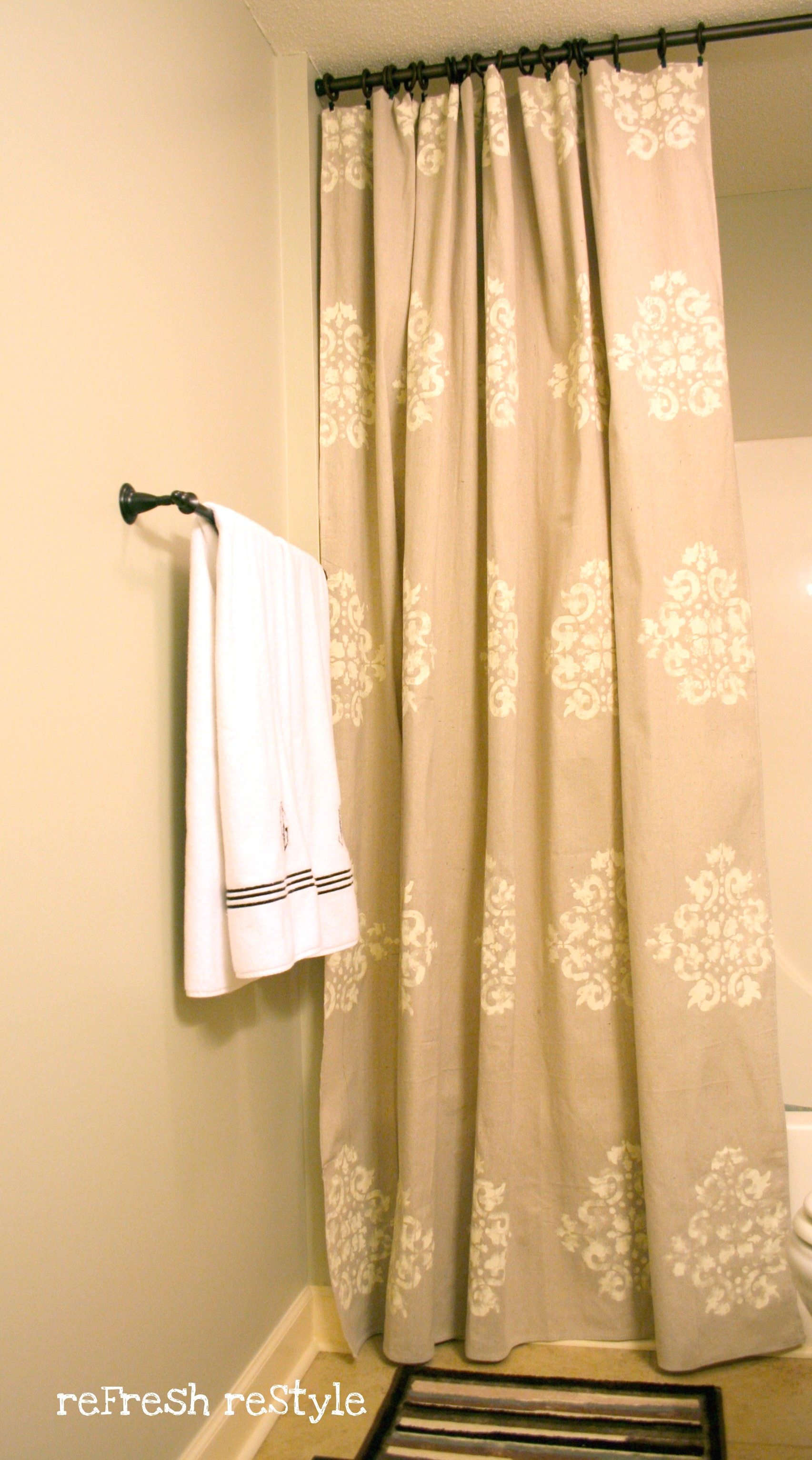 Painted Shower Curtain Refresh Restyle