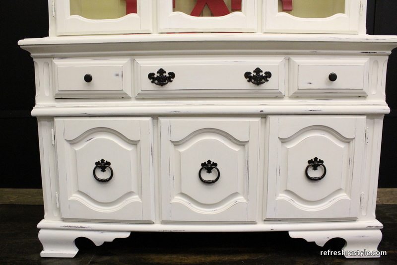 China Hutch Make over {refreshing and light} Refresh Restyle