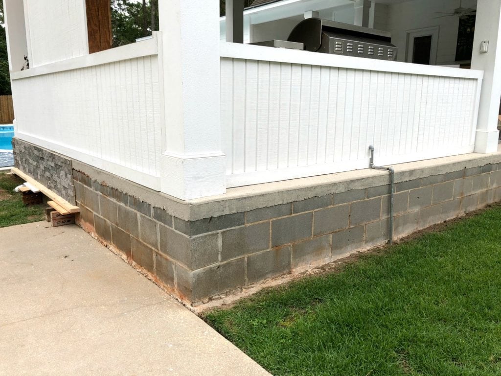 Use AIRSTONE to cover unsightly cement block foundation!