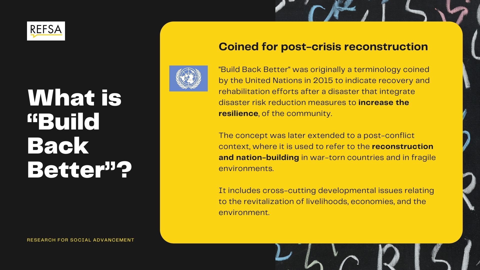 Build Back Better Explained REFSA