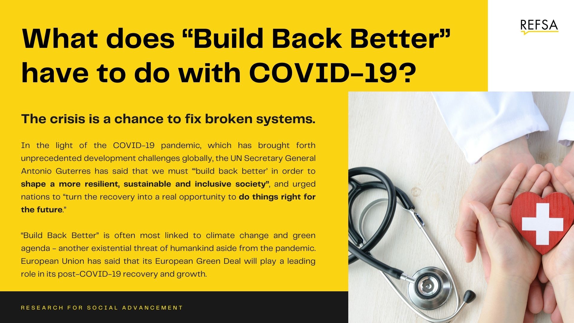 Build Back Better Explained REFSA