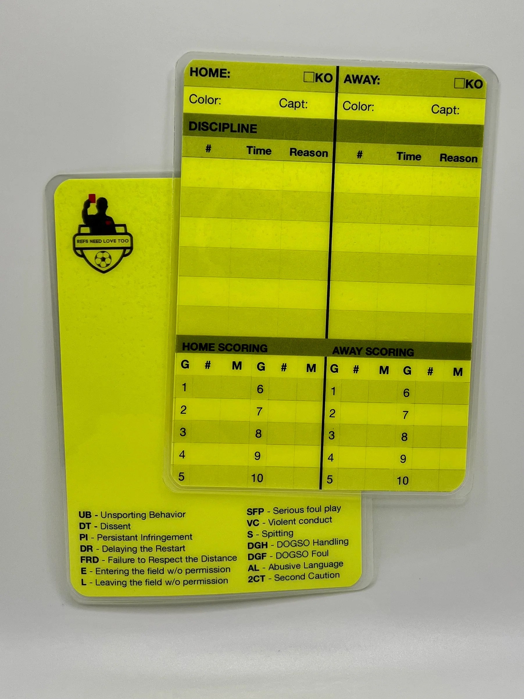 Referee Score Card Set REFS NEED LOVE TOO