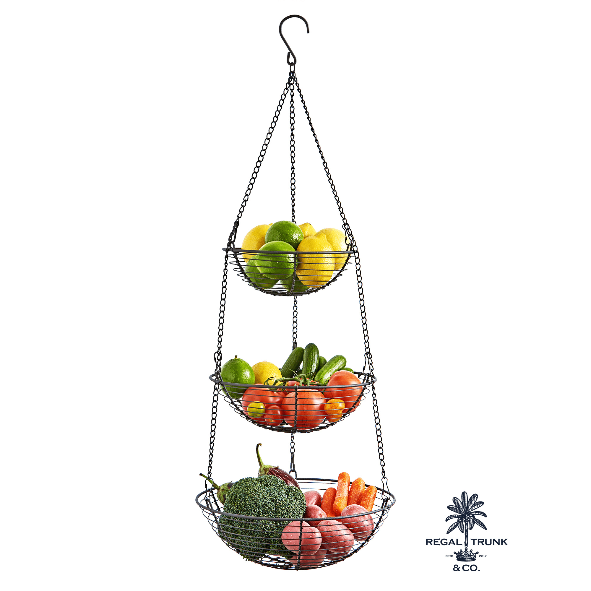 Fruit Basket with Banana Hanger (Medium) — Regal Trunk & Co.
