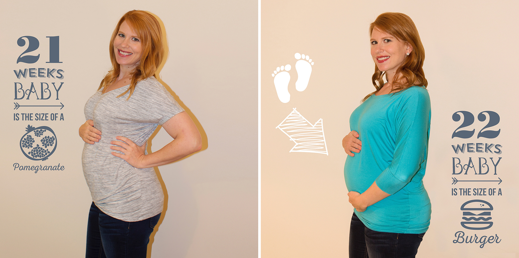 Baby Bump Second Trimester Weeks 21 & 22 Light Framed