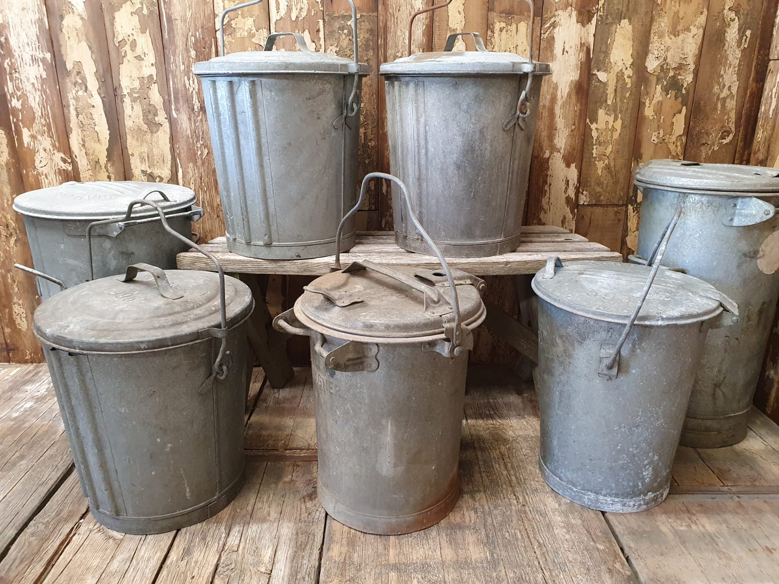 Small Galvanised Dustbins