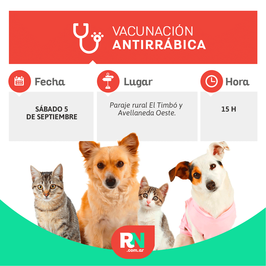 Vacunación antirrábica en El Timbó y Avellaneda Oeste