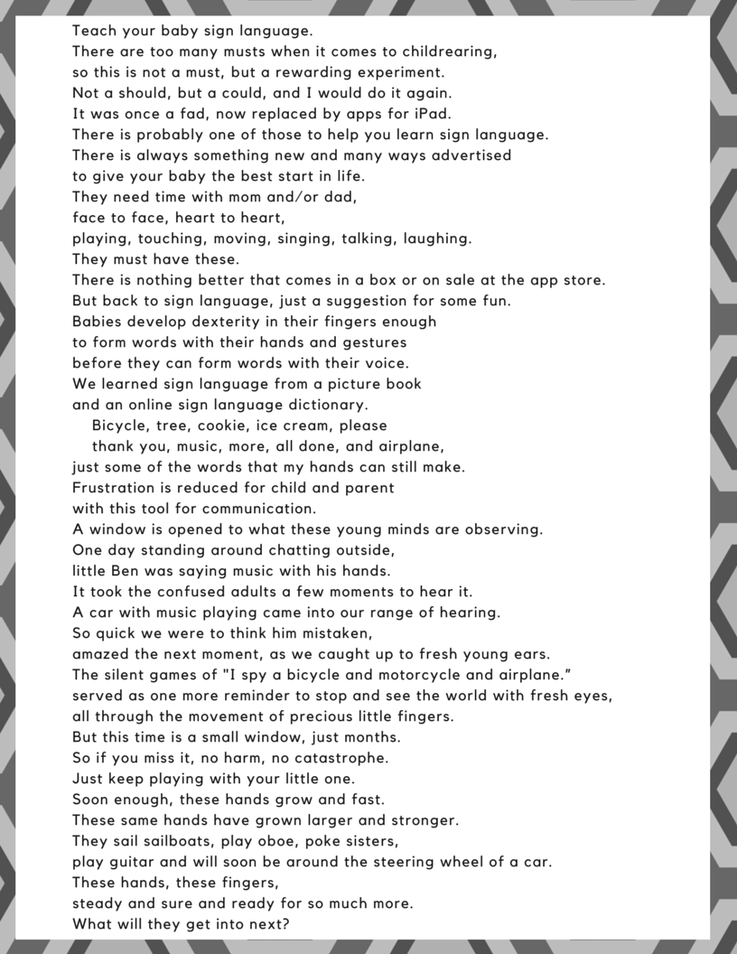 day 7 prose poem on fingers Regroovenating