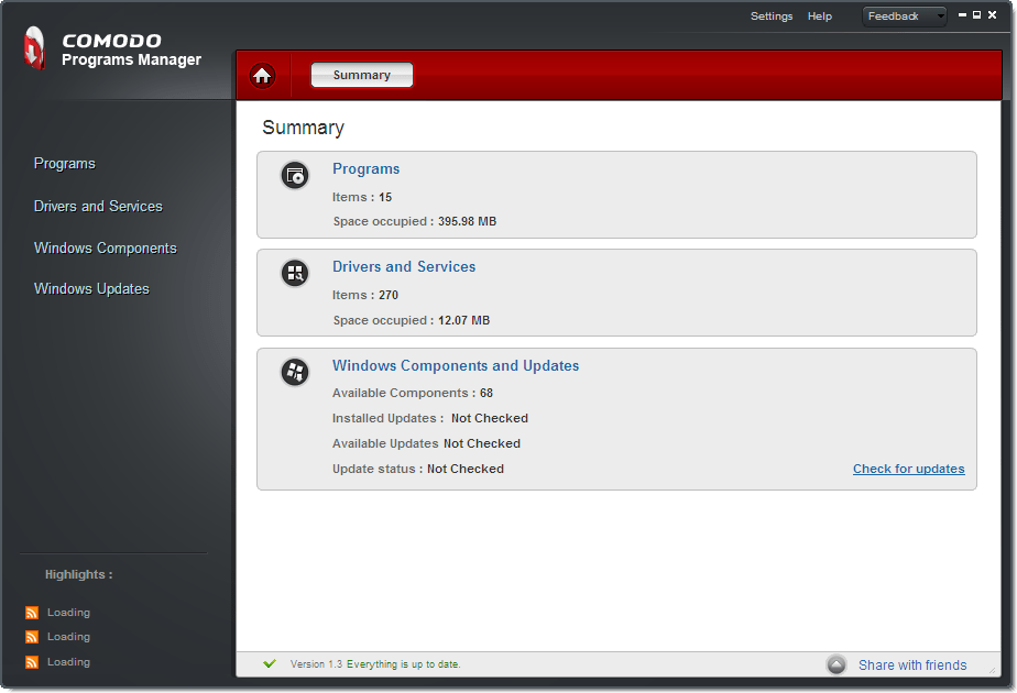 Comodo Programs Manager « Comodo Programs Manager « Tools For
